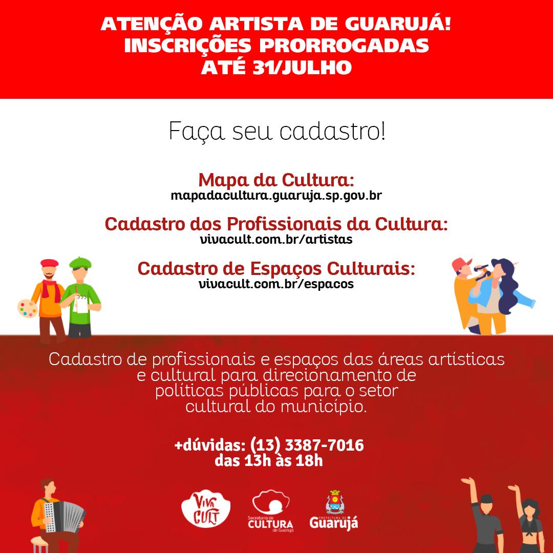 Guarujá prorroga cadastro de artistas e espaços culturais da Cidade até o dia 31
